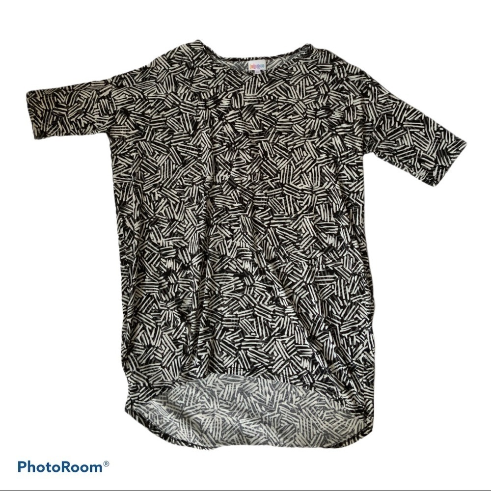 LuLaRoe Drop Shoulder Elbow Sleeve Tunic Top XS - Picture 5 of 8